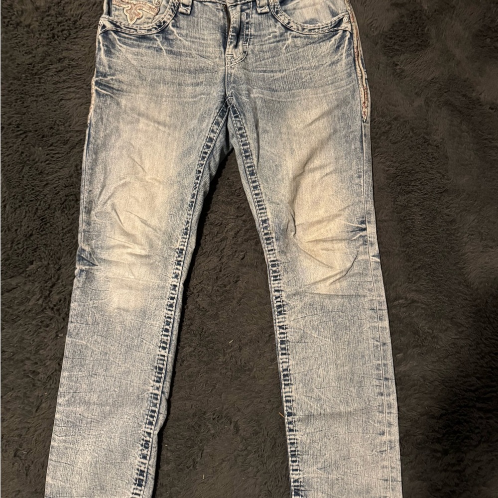 Rock Revival Gargoyle Slim Straight Faded Blue Men's Jeans